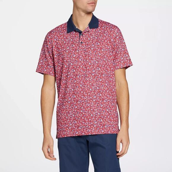 Walter Hagen Men's P11 USA Liberty Ditsy Golf Polo in Red Multi, size XXL, NWT - Picture 3 of 10